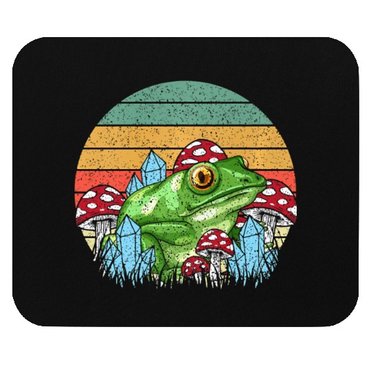Retro Realistic Toad Frog Mushrooms Mouse Pads