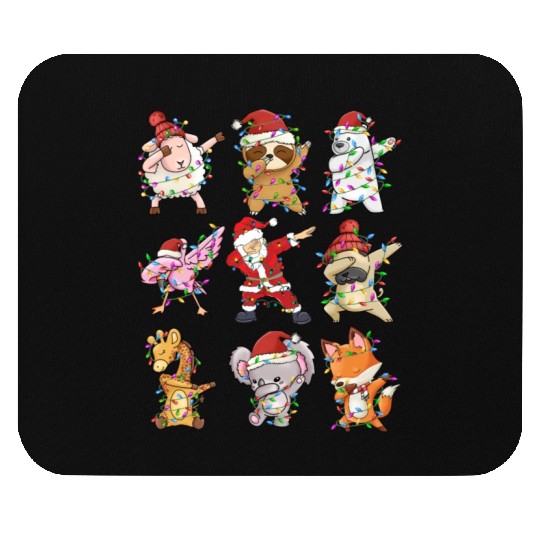 Dabbing Santa Animal Friends Christmas Kids Boys Mouse Pads
