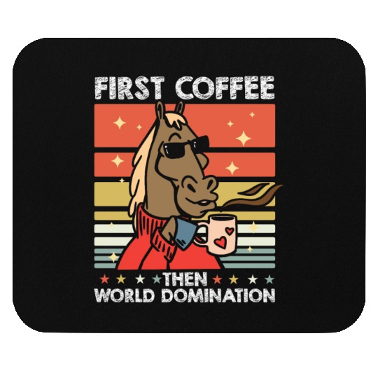 Horse Riding Sunglasses Coffee Mouse Pads