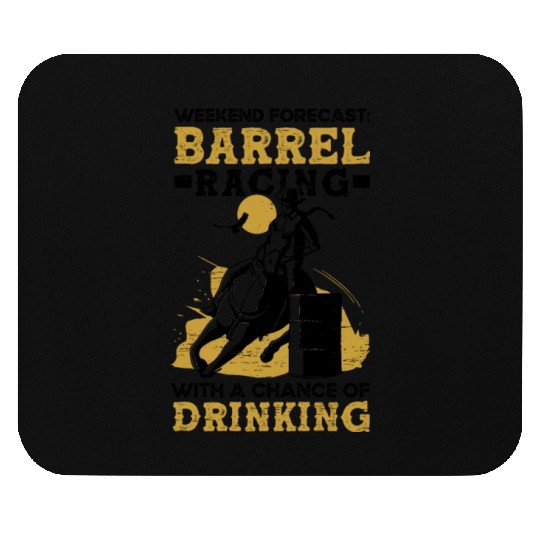 Barrel Racing Drink Beer Rodeo Equestrian Horse Mouse Pads