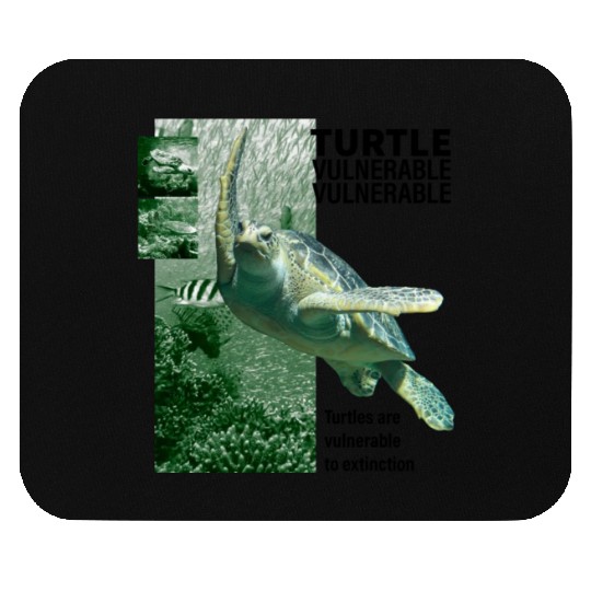 Turtle layout green Mouse Pads