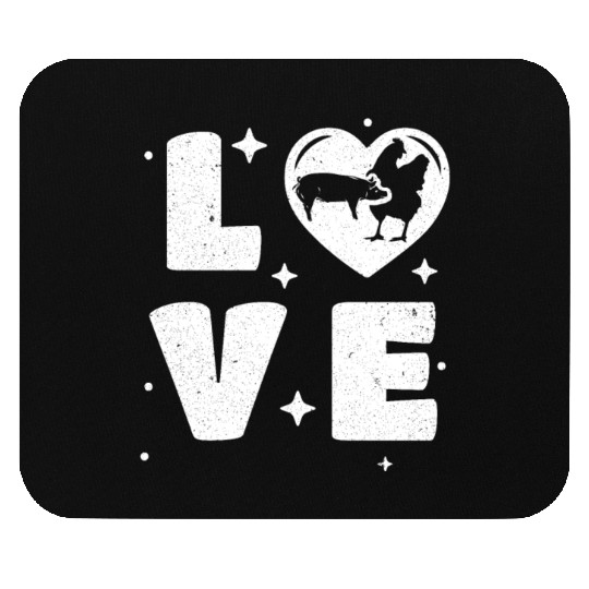 Funny Farming Love Pigs Chickens Raising Farmer Mouse Pads