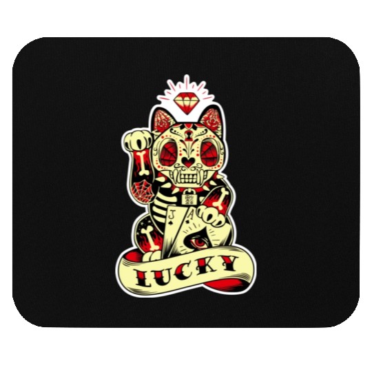 lucky cat Skull Candy Mouse Pads