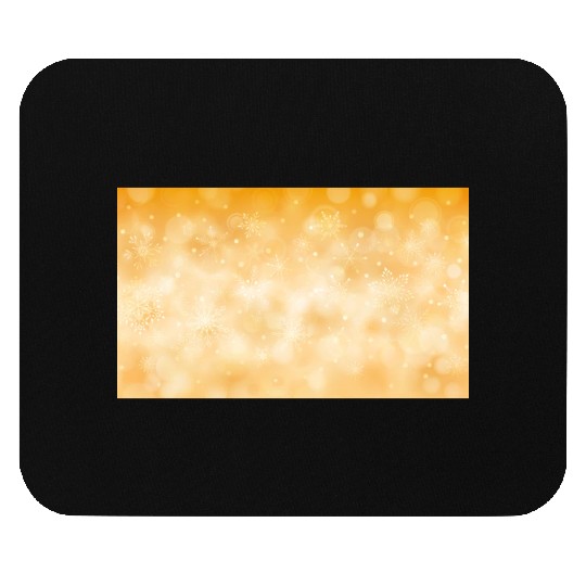 Orange Christmas Snowflakes Bokeh Winter Mouse Pads