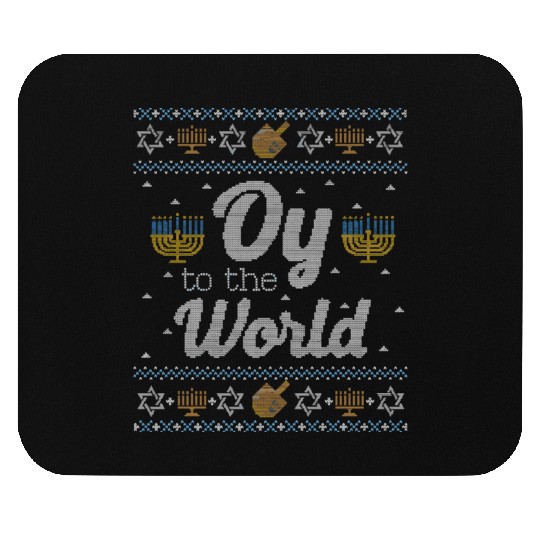 Funny Ugly Hanukkah Oy To The World Mouse Pads