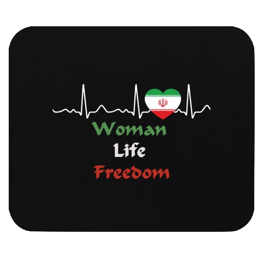 Iran - heartbeat, heart line, woman, life, freedom Mouse Pads