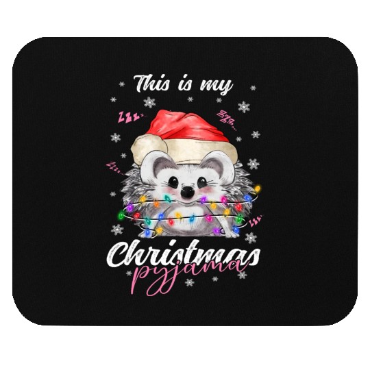 Winter Christmas Pyjama Hedgehog Mouse Pads