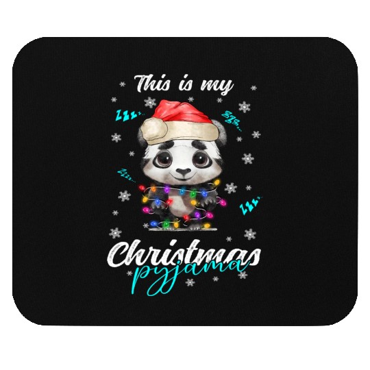 Winter Christmas Pyjama Panda Mouse Pads