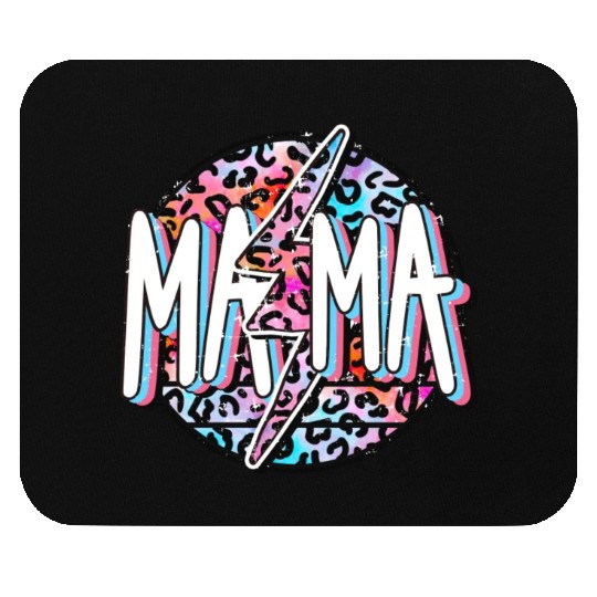 Mama Lightning Bolt Mouse Pads, Mama Mouse Pads, Leopard