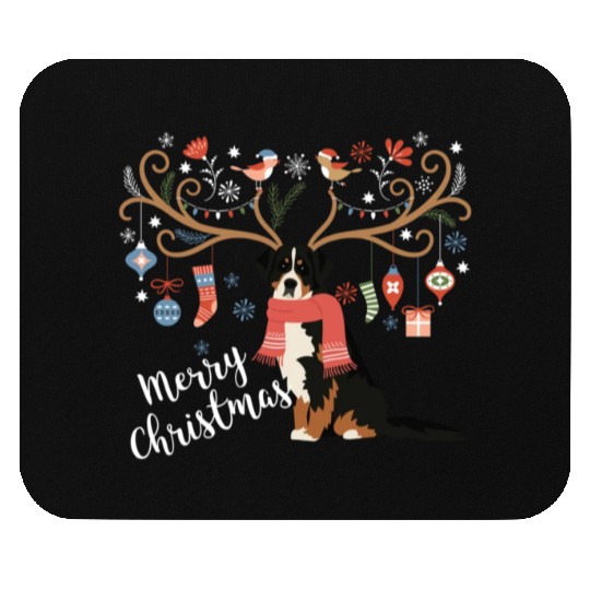 Bernese Mountain Dog Christmas Mouse Pads