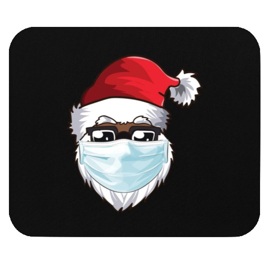 Black African American Christmas 2022 Santa Wearin Mouse Pads