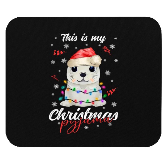 Winter Christmas Pyjama Seal Mouse Pads