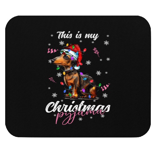Winter Christmas Pyjama Dachshund Mouse Pads