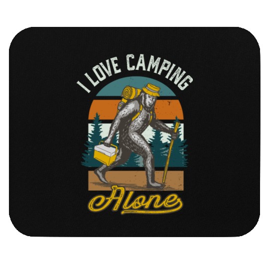 I Love Camping Solo Bigfoot Sasquatch Mouse Pads