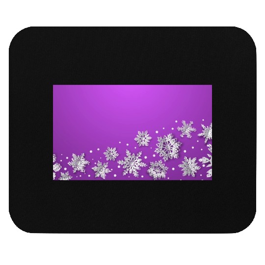 Modern Snowflakes Purple Mouse Pads