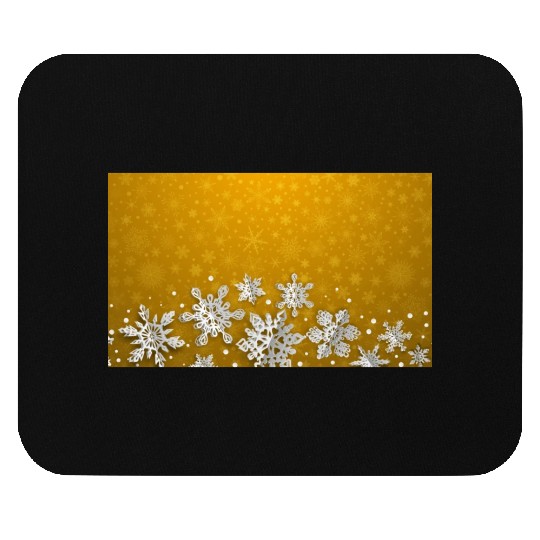 Yellow Snowflakes Pattern Mouse Pads