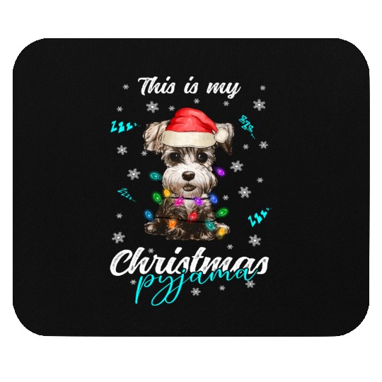 Winter Christmas Pyjama Miniature Schnauzer Mouse Pads