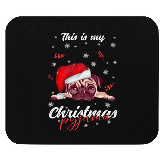 Winter Christmas Pyjama Pug Mouse Pads