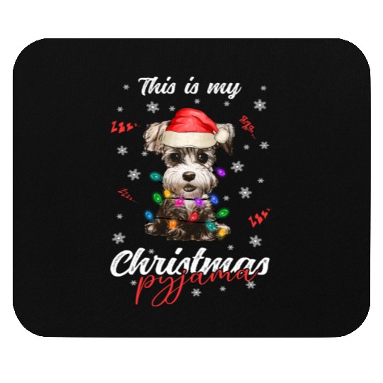 Winter Christmas Pyjama Miniature Schnauzer Mouse Pads