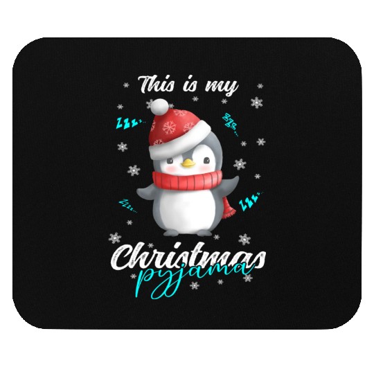 Winter Christmas Pyjama Penguin Mouse Pads