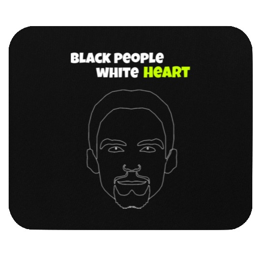 black people white heart Mouse Pads