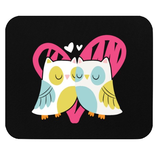 Owl Valentines Day Hearts Day Cupid Bird Lover Mouse Pads
