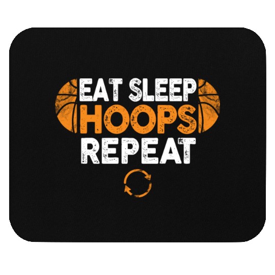 Eat Sleep Hoops Repeat Basketball Mouse Pads