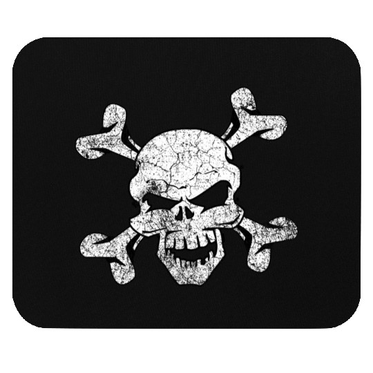 Distressed Skull And Crossbones Mouse Pads