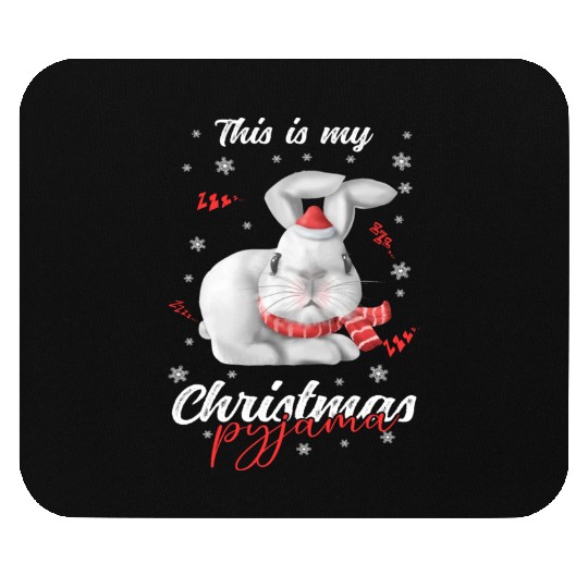 Winter Christmas Pyjama rabbit Mouse Pads
