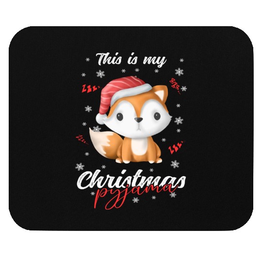 Winter Christmas Pyjama Fox Mouse Pads