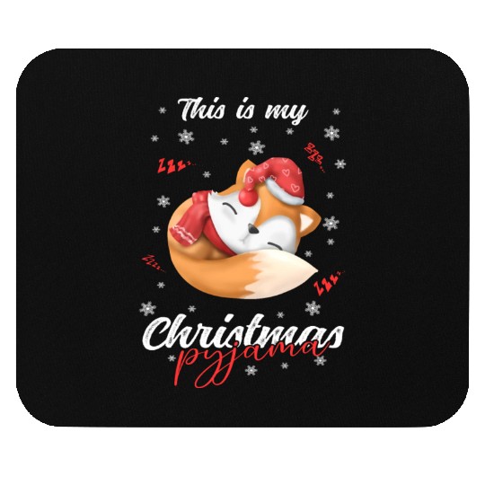 Winter Christmas Pyjama Fox Mouse Pads
