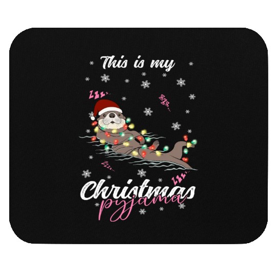 Winter Christmas Pyjama Otter Mouse Pads