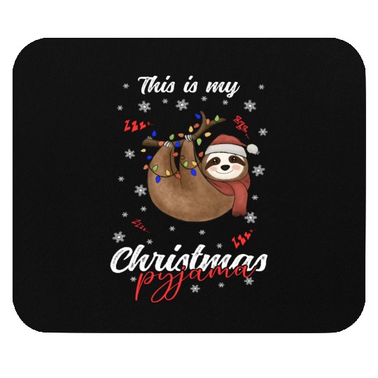 Winter Christmas Pyjama Sloth Mouse Pads
