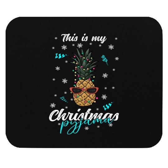 Winter Christmas Pyjama Pineapple Mouse Pads
