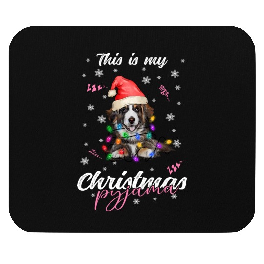 Winter Christmas Pyjama Australian Shepherd Mouse Pads