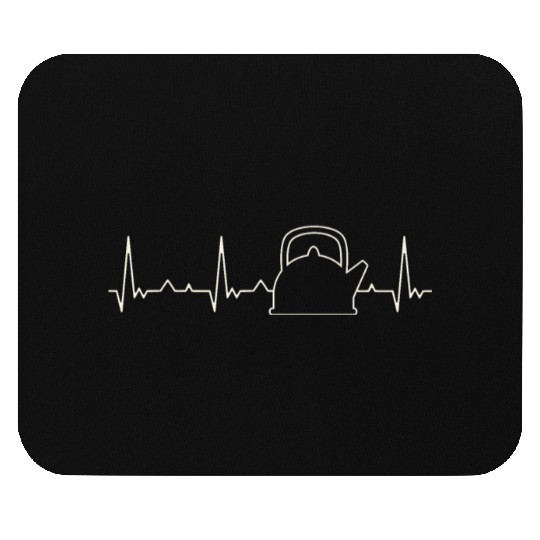 Kettle Tea. Heart. Love. EKG. Pulse. Beat. Mouse Pads