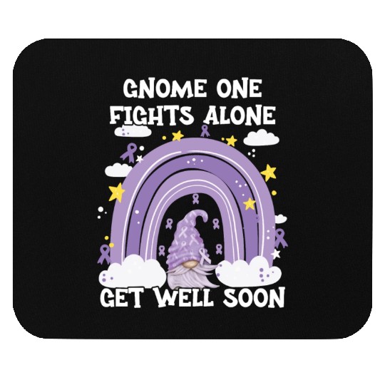Gnome One Fights Alone Lavender Cancer Mouse Pads
