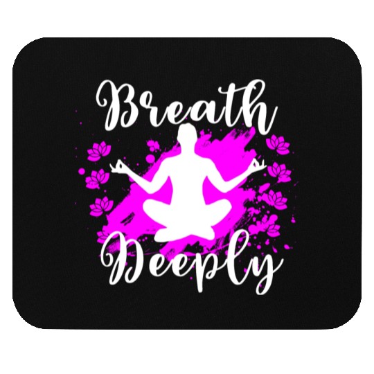 Yoga Mouse Pads Breath Deeply Pink Lotus Gift Mouse Pads
