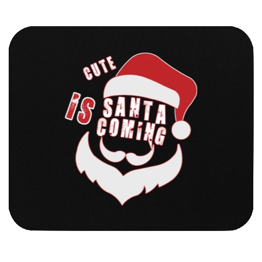 Christmas Cute Santa Is Coming Santa Candy Cane Mouse Pads