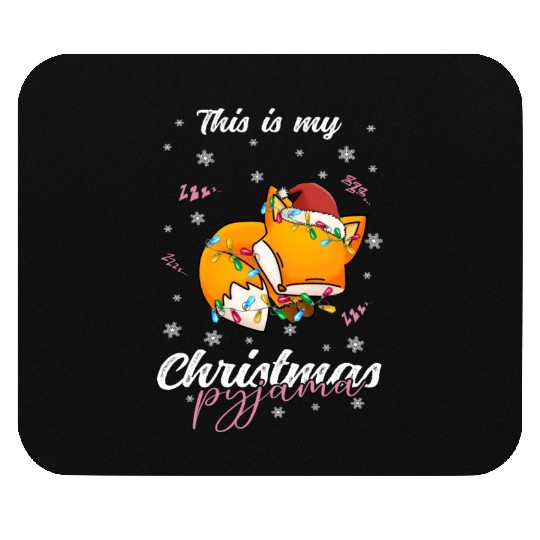 Winter Christmas Pyjama Fox Mouse Pads