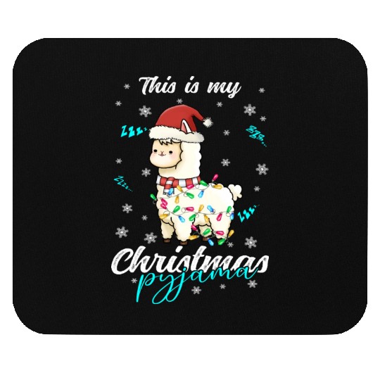 Winter Christmas Pyjama Llama Mouse Pads