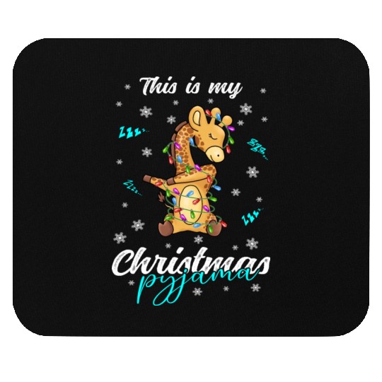 Winter Christmas Pyjama Giraffe Mouse Pads