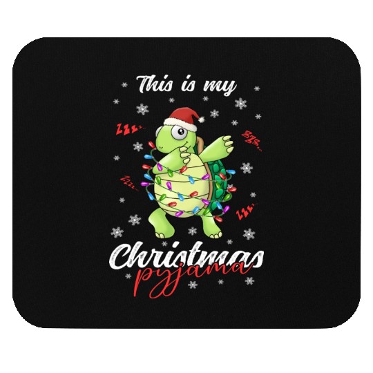 Winter Christmas Pyjama Turtle Mouse Pads
