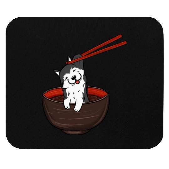 Husky Dipping Noodles Mouse Pads