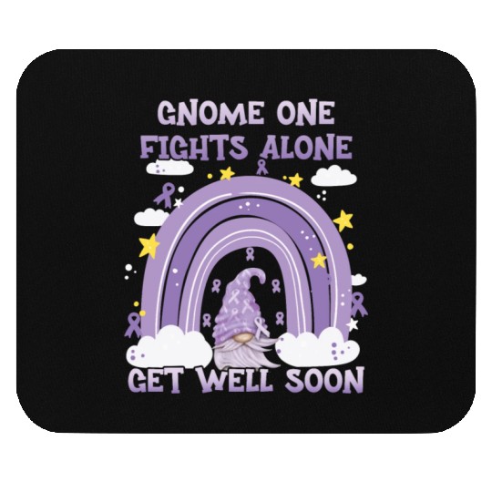 Gnome One Fights Alone Lavender Cancer Mouse Pads