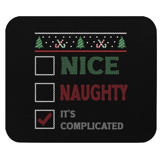 Nice Naughty It's Complicated Christmas List Santa Mouse Pads