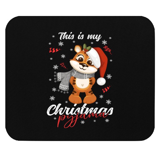 Winter Christmas Pyjama Tiger Mouse Pads
