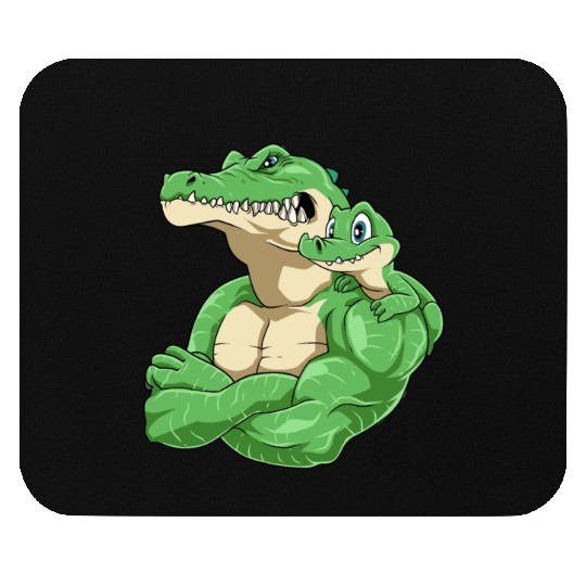 Strong Crocodile with Crocodile Kid for a Mouse Pads