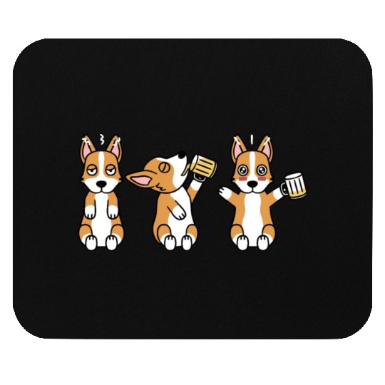 Corgi Beer Lover Mouse Pads