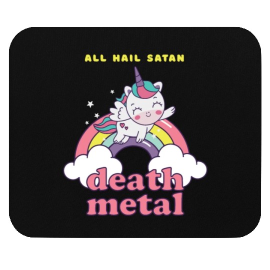 Unicorn On Cloud Death Metal Mouse Pads
